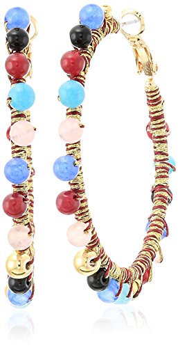 REBECCA MINKOFF MOROCCO BEADED HOOP EARINGS - MULTI - Brand New