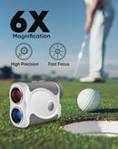 WOSPORTS Golf Rangefinder, 800 Yards Laser Range Finder 6X Magnification - WHITE - Like New