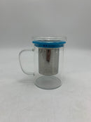 SUYIKA TOMOTIME GLASS TEA CUP WITH LID, 13.5 OUNCE, 400ML - BLUE - Like New