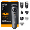BRAUN SERIES 5 ALL-IN-ONE BEARD , CORDLESS TRIMMER, HAIR , 6061D9220A - GRAY - Like New