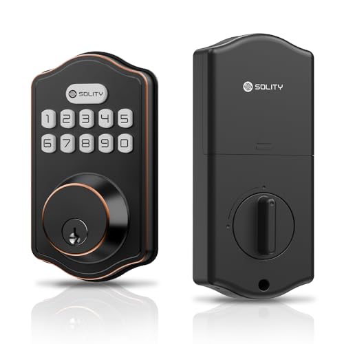 Solity Smart Deadbolt Keypad Entry Auto Lock 100 CustomCodes - OilRubbedBronze - Like New