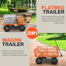 SuperHandy Electric-Assist Garden Cart, 5.7 Cubic Ft Utility Wagon - Orange - Like New