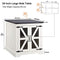 JXQTLINGMU Farmhouse End Table, 24" Large Sofa Side Table with Charging Station - Like New