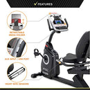 CIRCUIT FITNESS RECUMBENT MAGNETIC EXERCISE BIKE AMZ-587R - BLACK - Like New