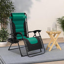 SereneLife Padded Zero Gravity Lounge Chair - Reclining Patio Chairs - Green - Like New