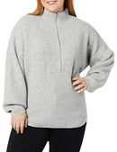 AMAZON ESSENTIALS WOMEN'S SHORT SLEEVES SWEATER, SIZE: M - GRAY HEATHER - Brand New