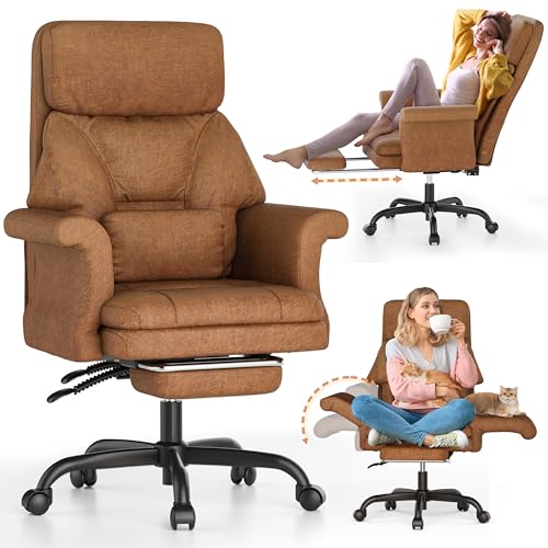 ELABEST C39 CROSS LEGGED OFFICE CHAIR ERGONOMIC RECLINER BIG AND TALL - BROWN - Like New