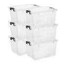 CETOMO LIDDED STORAGE BIN STACKABLE STORAGE BOX ORGANIZING CONTAINER - CLEAR - Like New
