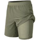 JUMP START  2 IN 1 STRETCH ACTIVE QUICK DRY GYM RUNNING SHORTS SIZE: M - SAGE - Brand New