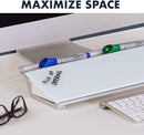 QUARTET GLASS DRY ERASE BOARD DESKTOP COMPUTER PAD 18" X 6" WHITE BOARD - WHITE - Like New