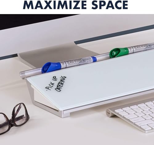 QUARTET GLASS DRY ERASE BOARD DESKTOP COMPUTER PAD 18" X 6" WHITE BOARD - WHITE - Like New