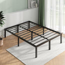 NOVILLA FULL SIZE METAL PLATFORM BED FRAME, STORAGE SPACE, N-F10013-F-BK - BLACK - Like New