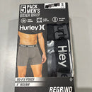 HURLEY 5 PACK MEN'S BOXER BRIEFS - SIZE: MEN S - Brand New