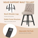MINCETA 360 Swivel Bar Stools Set of 2 26" Upholstered Height Barstools - Beige - Like New