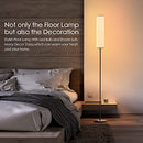 Square LED Floor Lamp with Fabric Shade for Living Room, Black - Like New