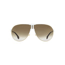 CARRERA METAL AVIATOR SUNGLASSES, WHITE GOLD FRAME BROWN GRADIENT LENSES, 66MM - Like New
