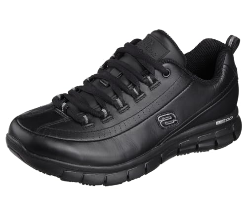 Skechers women's sure track trickel slip resistant shoe BLACK SIZE 8.5 - Like New