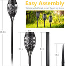 Toodour Solar Torch Flame Lights, Flickering Flame, 12 Pack, Warm White, Black - Like New