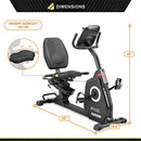 CIRCUIT FITNESS RECUMBENT MAGNETIC EXERCISE BIKE AMZ-587R - BLACK - Like New