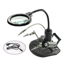 Soldering Station Magnifying Glass Soldering Iron Holder Desktop Magnifier - Like New