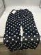 FASHION EXTRA SOFT PAJAMAS PANTS - SIZE: WOMEN S - BLACK WITH WHITE POLKA DOTS - Brand New
