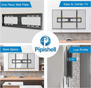 PIPISHELL LOW PROFILE FIXED TV WALL MOUNT ULTRA SLIM 42-90 INCHES PIXT1 - BLACK - Like New