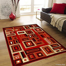 Allstar 5x7 Red Abstract Machine Carved Rectangular Accent Rug B072165PP6 - Like New