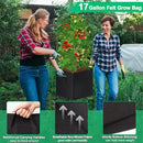 WLLEYAY 3 Pack 46'' Square Tomato Cages with 17 Gallon Grow Bags - Like New