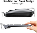 WIRELESS KEYBOARD MOUSE COMBO ULTRA-SLIM DESIGN FULL SIZE QUIET KEYBOARD - GRAY - Like New