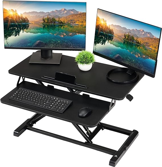 TechOrbits Standing Desk Converter 32" OF-S05-1 - BLACK - Scratch & Dent