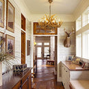 OJZZG Deer Antler Chandelier 6 Lights Resin Chandeliers Lighting - Brown - Brand New