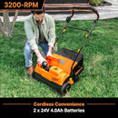 LAWNMASTER 48V MAX 16-IN BRUSHLESS DETHATCHER SCARIFIER CLGVB4816 - ORANGE/BLACK - Like New