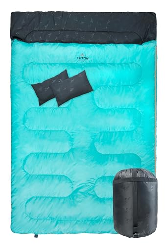 Teton Mammoth Queen Size Double Sleeping Bag- Camping, Compression Sack Included - Like New