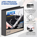 4 Pack of 2.5” Smooth Opening Angle D-Ring View Black Binders Professional - Brand New