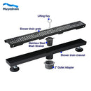Linear Shower Drain 24" Rectangular,Removable Quadrato Pattern Grate B09NNDY6L1 - Brand New