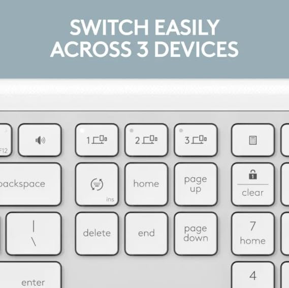 LOGITECH SIGNATURE SLIM K950 WIRELESS KEYBOARD SLEEK QUIET TYPING - WHITE - Like New