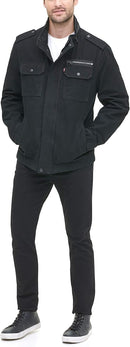LEVI'S MENS WASHED COTTON MILITARY JACKET - SIZE: MEN 3XL - UNFILLED BLACK - Like New