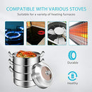 VIVOHOME 3-Tier 14.2 Inch 1mm 13Qt 304 Stainless Steel Steamer Pot B08Q7V6ZCX - Brand New