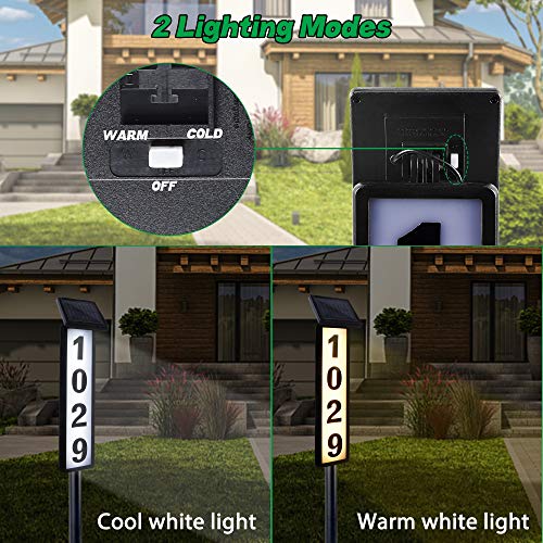 FORUP Solar Lighted House Address Numbers Sign Solar Powered House Numbers Light - Like New