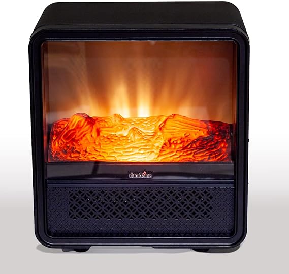 Duraflame Portable Electric Fireplace Personal Cube Space Heater - BLACK - Like New
