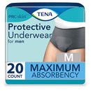 B0859JS1W3 Tena ProSkin Adult Male Moderate Absorbency 20 ct Gray - Brand New
