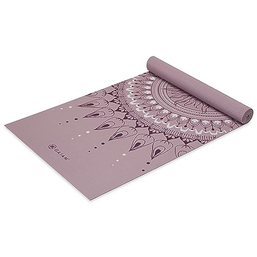 Gaiam Print Yoga Mat, Non Slip Exercise & Fitness Mat - Here & Now Dusty Rose - Like New