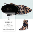 IDIFU Women's IN3 Kitten Heel Ankle Boots Pointed Toe Leopard Size 9.5 - Brand New