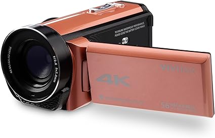 Vivitar 4K Camcorder Ultra HD Lens 4K Camera Video Recording DVR48K - Rose Gold Like New