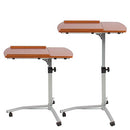 MEDA ANGLE HEIGHT ADJUSTABLE ROLLING LAPTOP DESK CART STAND - BROWN - Like New