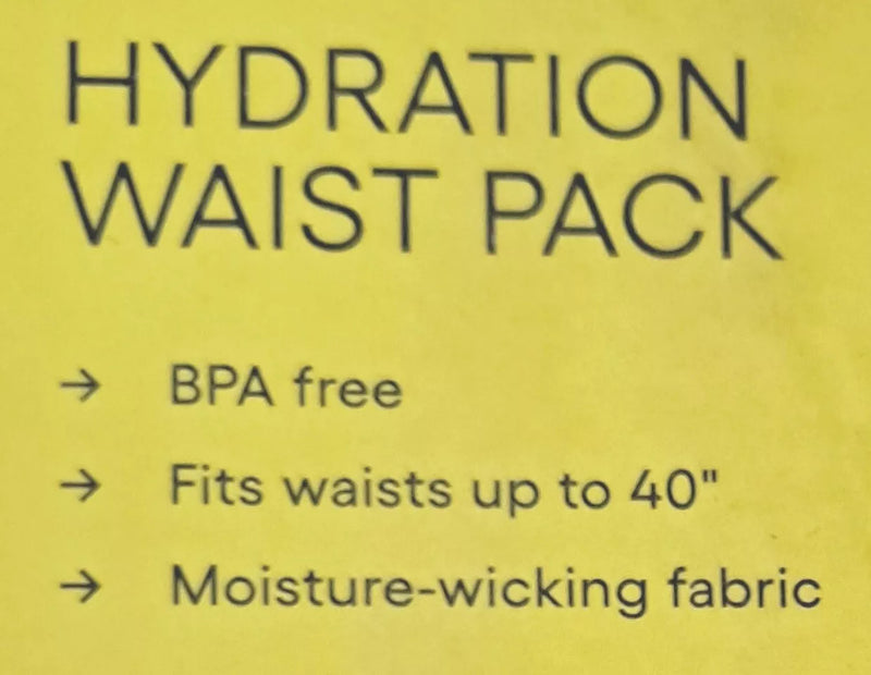 ALL IN MOTION HYDRATION WAIST PACK RUNNING BELT TWO 10OZ WATER BOTTLES. - BLACK - Brand New