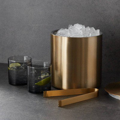 THRESHOLD METAL ICE BUCKET WITH TONGS - GOLD - Scratch & Dent