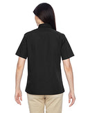 M545W Harriton Ladies Advantage Snap Closure Short-Sleeve Shirt Black L - Like New