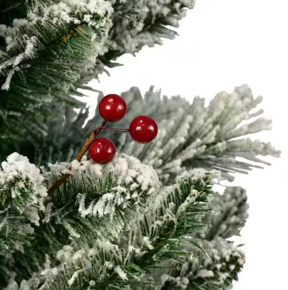 ASTELLA 4FT PRE-LIT FLOCKED ARTIFICIAL CHRISTMAS TREE, 50-LIGHTS - Like New