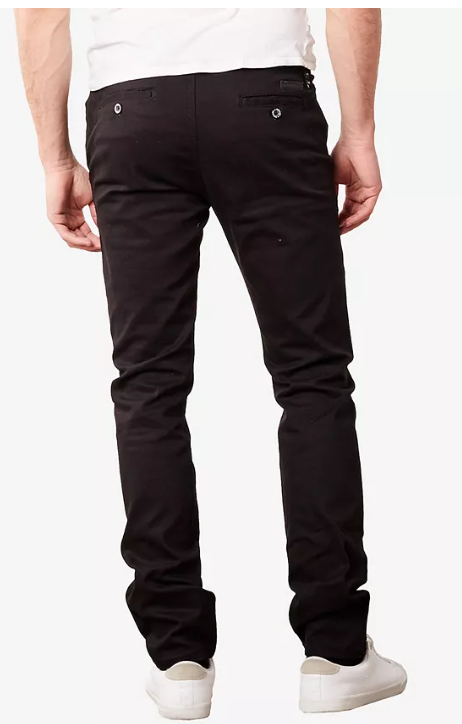 GALAXY BY HARVIC MEN'S SUPER STRETCH SLIM FIT CHINO PANTS - BLACK - 34X32 - Brand New
